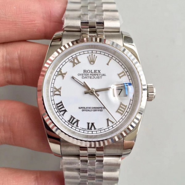 Rolex Datejust 36MM 116234 MIT Stainless Steel 904L White Dial Swiss 3135