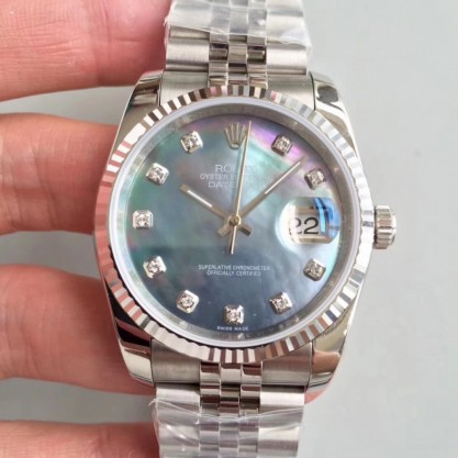 Rolex Datejust 36MM 116234 MIT Stainless Steel 904L Ice Blue Dial Swiss 3135