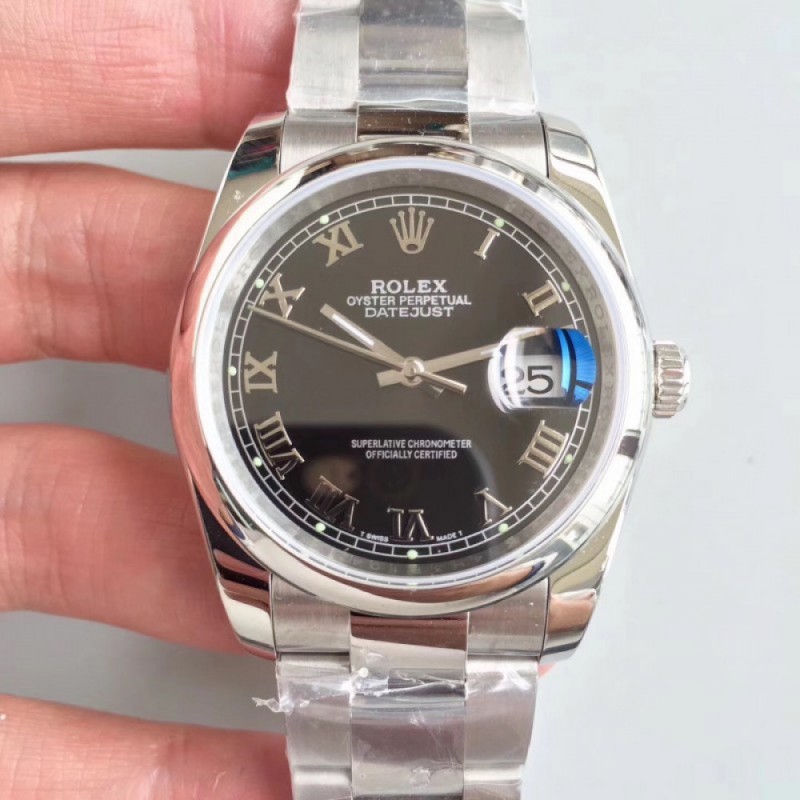 Rolex Datejust 36MM 116234 MIT Stainless Steel 904L Black Dial Swiss 3135