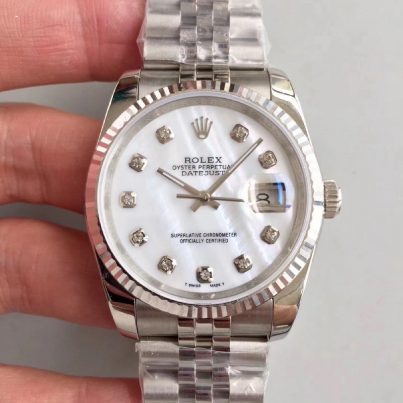 Rolex Datejust 36MM 116234 MIT Stainless Steel 904L Mother Of Pearl Dial Swiss 3135