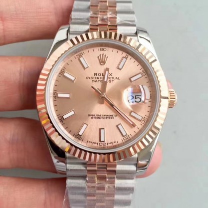 Rolex Datejust II 116333 41MM N Stainless Steel & 18K Rose Gold Wrapped Pink Dial Swiss 3235