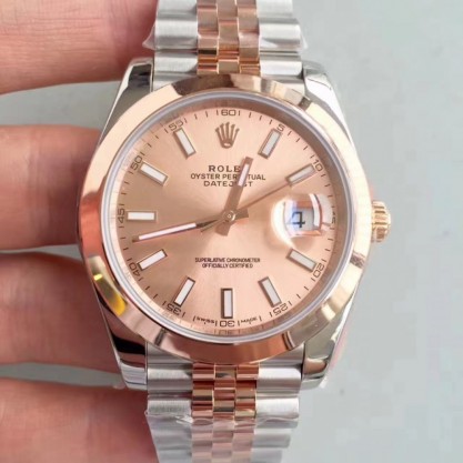 Rolex Datejust II 116333 41MM N Stainless Steel & 18K Rose Gold Wrapped Pink Dial Swiss 3235