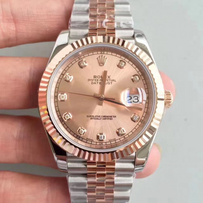 Rolex Datejust II 116333 41MM N Stainless Steel & 18K Rose Gold Wrapped Pink Dial Swiss 3235