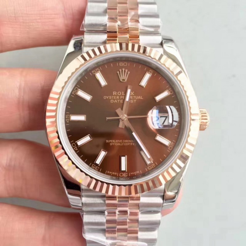 Rolex Datejust II 116333 41MM N Stainless Steel & 18K Rose Gold Wrapped Chocolate Dial Swiss 3235