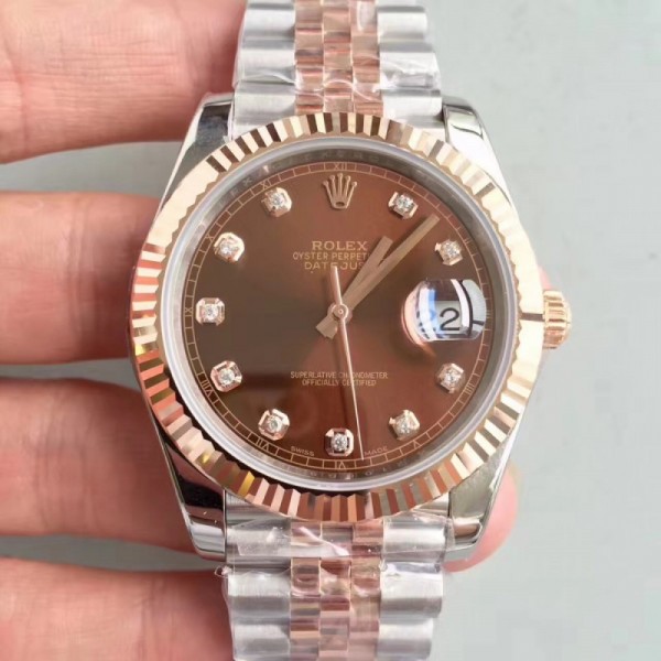 Rolex Datejust II 116333 41MM N Stainless Steel & 18K Rose Gold Wrapped Chocolate Dial Swiss 3235