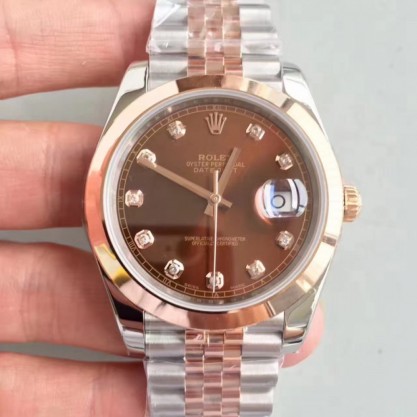 Rolex Datejust II 116333 41MM N Stainless Steel & 18K Rose Gold Wrapped Chocolate Dial Swiss 3235