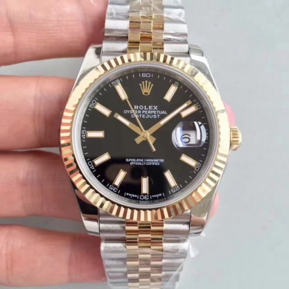 Rolex Datejust II 116333 41MM EW Stainless Steel & Yellow Gold Black Dial Swiss 3136