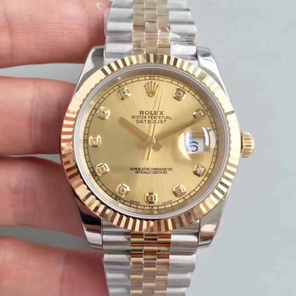 Rolex Datejust II 116333 41MM EW Stainless Steel & Yellow Gold Champagne Dial Swiss 3136