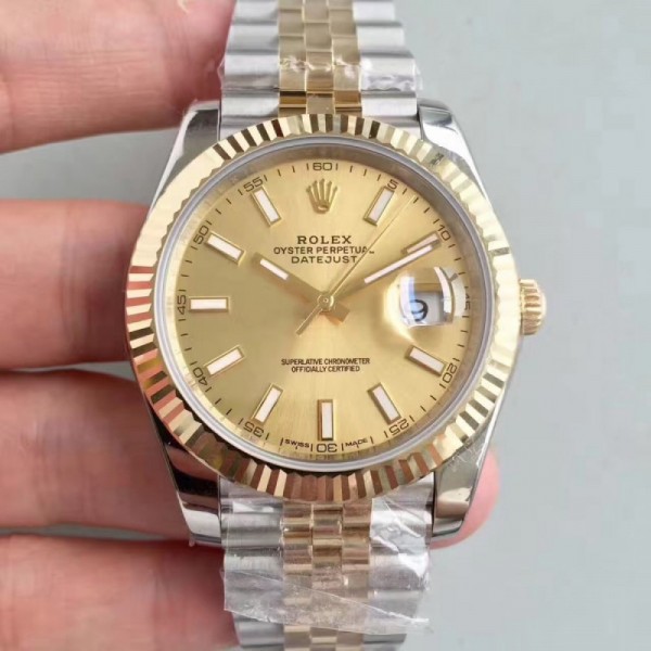 Rolex Datejust II 116333 41MM EW Stainless Steel & Yellow Gold Champagne Dial Swiss 3136