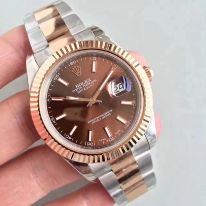 Rolex Datejust II 116333 41MM EW Stainless Steel & Rose Gold Chocolate Dial Swiss 3136