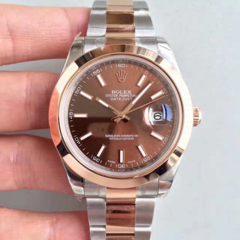 Rolex Datejust II 116333 41MM EW Stainless Steel & Rose Gold Chocolate Dial Swiss 3136