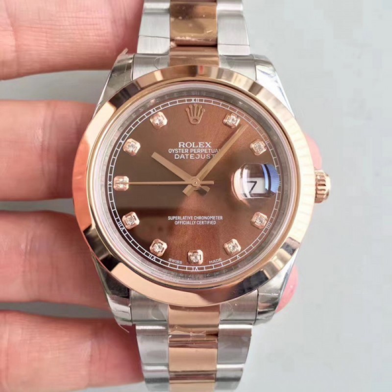 Rolex Datejust II 116333 41MM EW Stainless Steel & Rose Gold Chocolate Dial Swiss 3136