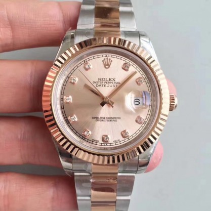 Rolex Datejust II 116333 41MM EW Stainless Steel & Rose Gold Rose Gold Dial Swiss 3136