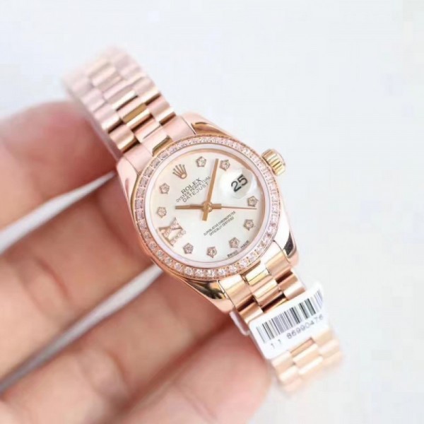 Rolex Lady Datejust 28 279135RBR 28MM N Rose Gold & Diamonds Mother Of Pearl Dial Swiss 2671