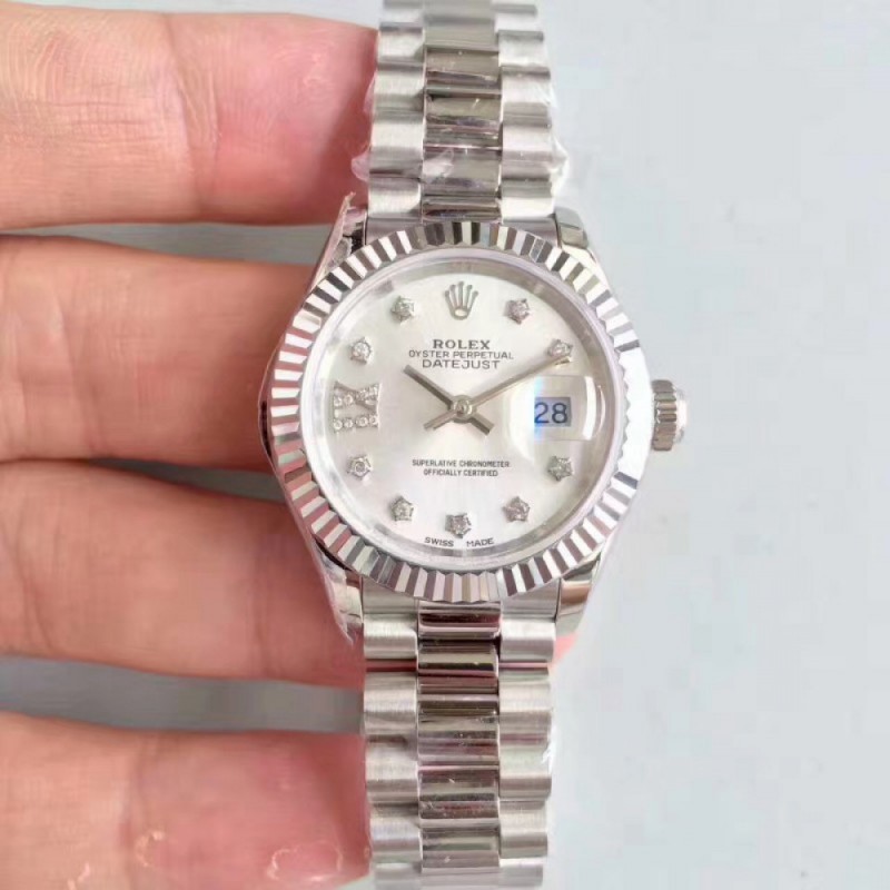 Rolex Lady Datejust 28 279166 28MM N Stainless Steel Silver Dial Swiss 2236