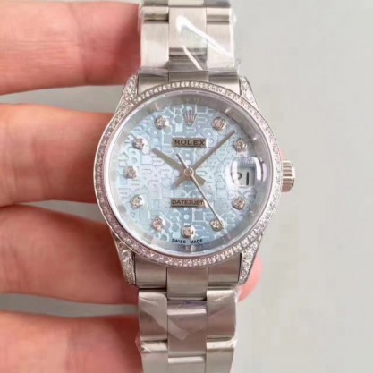 Rolex Datejust 31 178159 31MM JF Stainless Steel & Diamonds Blue Dial Swiss 2836-2