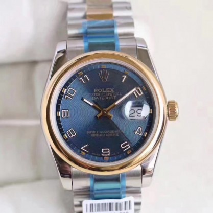 Rolex Datejust 36 116203 36MM N Stainless Steel & Yellow Gold Blue Dial Swiss 2836-2