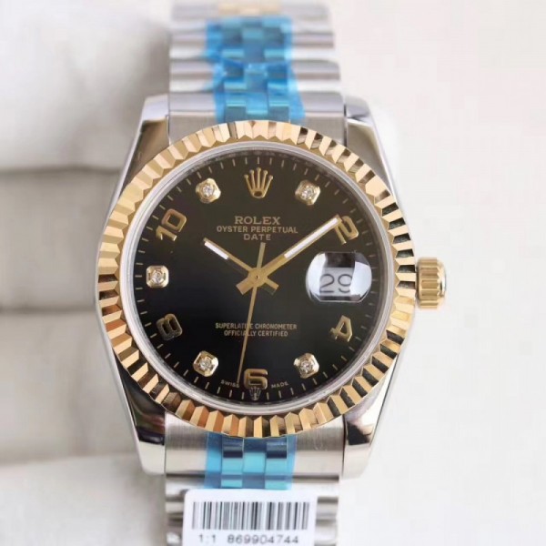 Rolex Datejust 36 116233 36MM N Stainless Steel & Yellow Gold Black Dial Swiss 2836-2