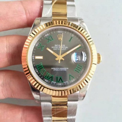 Rolex Datejust II 116333 41MM EW Stainless Steel & Yellow Gold Anthracite Dial Swiss 3136