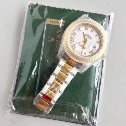 Rolex Datejust II 116333 41MM EW Stainless Steel & Yellow Gold White Dial Swiss 3136