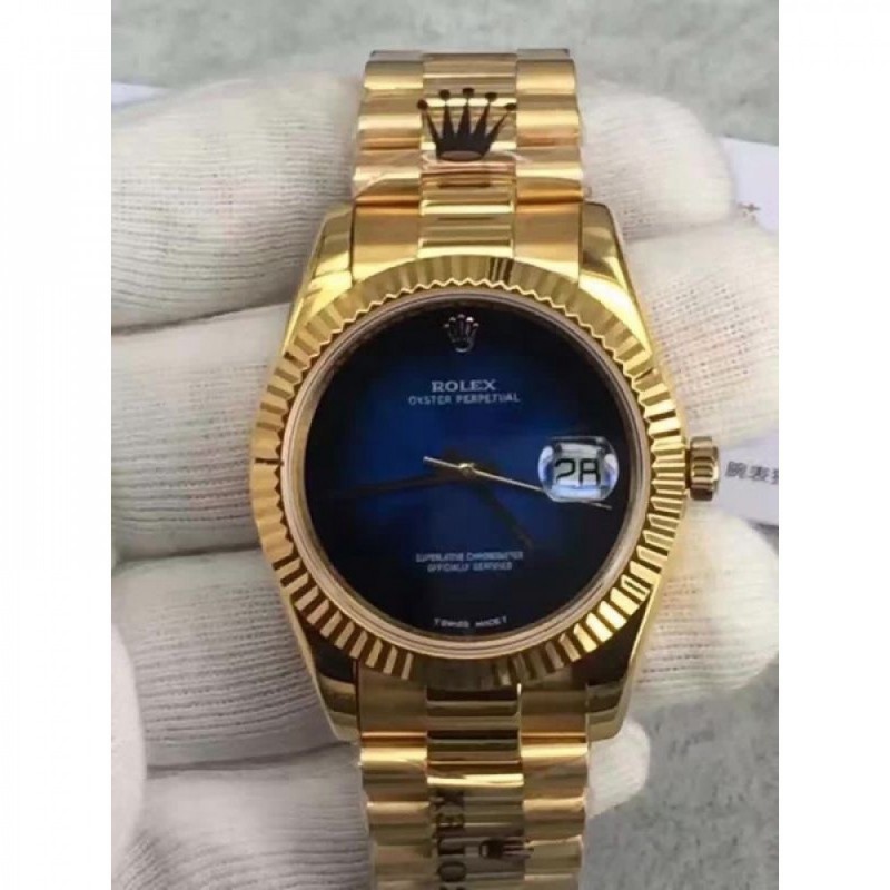 Rolex Datejust 41 Lapis Lazuli HK Yellow Gold Blue Dial Swiss 3255