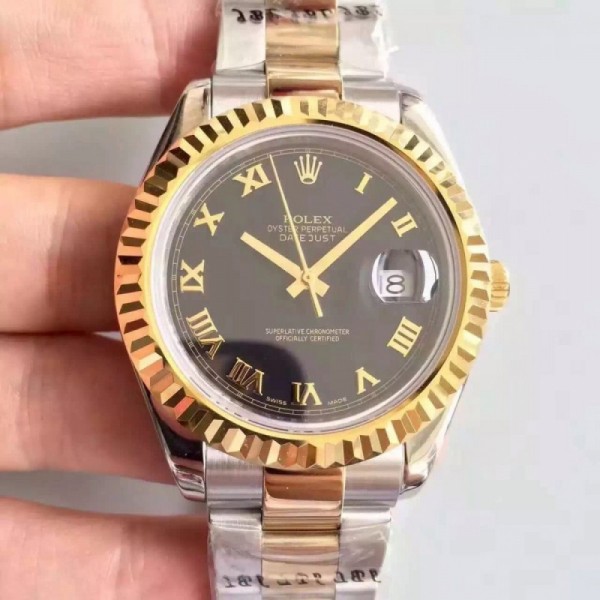 Rolex Datejust 41 126333 41MM NF Stainless Steel & Yellow Gold Black & Roman Dial Swiss 2836-2