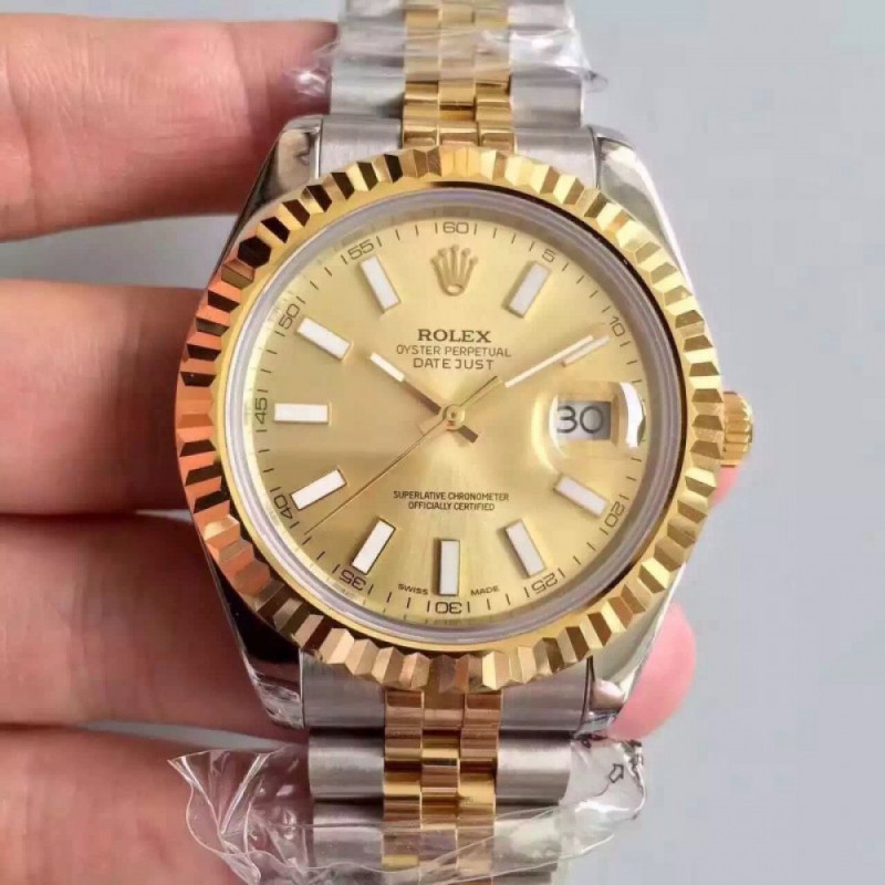 Rolex Datejust 41 126333 41MM NF Stainless Steel & Yellow Gold Champagne Dial Swiss 2836-2