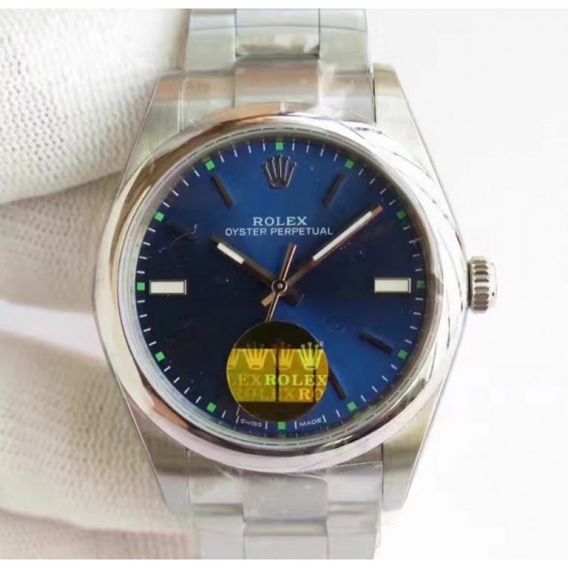 Rolex Oyster Perpetual 39 114300 2018 UB Stainless Steel Blue Dial Swiss 2836-2