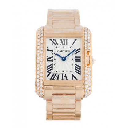 UK Rose Gold set with Diamonds Cartier Tank Anglaise WT100002-30 MM