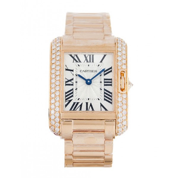 UK Rose Gold set with Diamonds Cartier Tank Anglaise WT100002-30 MM