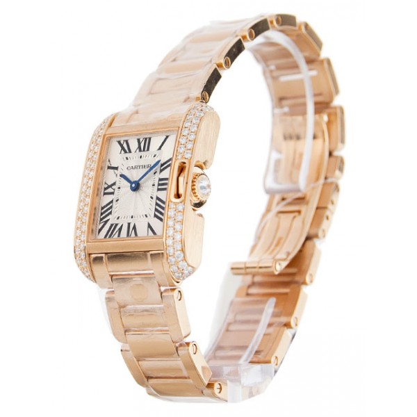 UK Rose Gold set with Diamonds Cartier Tank Anglaise WT100002-30 MM