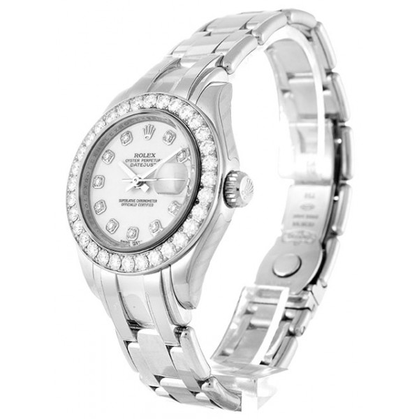 UK White Gold set with Diamonds Rolex Pearlmaster 80299-29 MM