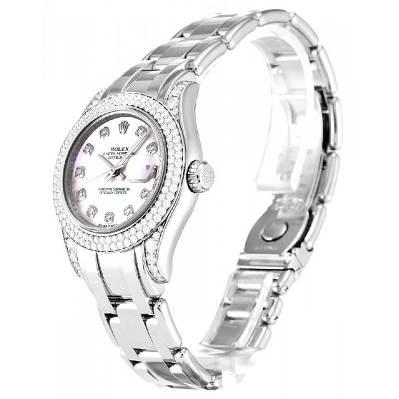 UK White Gold set with Diamonds Rolex Pearlmaster 80359-29 MM