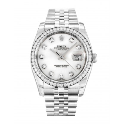 UK Steel & White Gold set with Diamonds Rolex Datejust 116244-36 MM