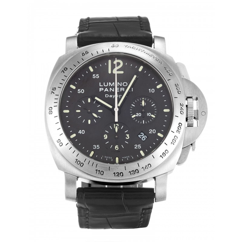 Best UK Blcak Steel Panerai  Luminor Chrono PAM00250-44 MM 