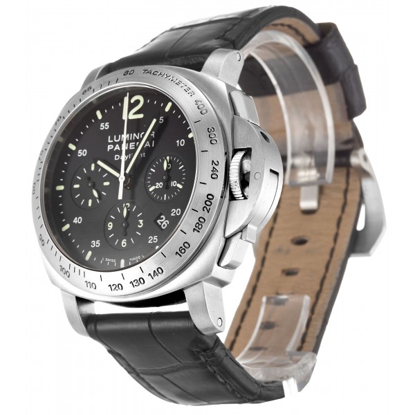 Best UK Blcak Steel Panerai  Luminor Chrono PAM00250-44 MM 