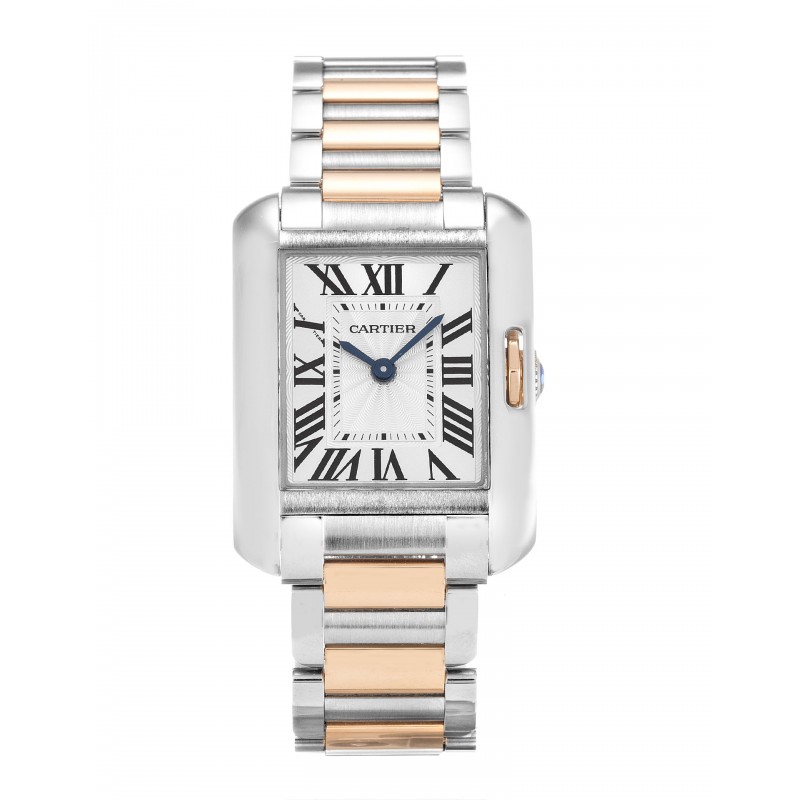 UK Steel & Rose Gold Cartier Tank Anglaise W5310036-23 MM