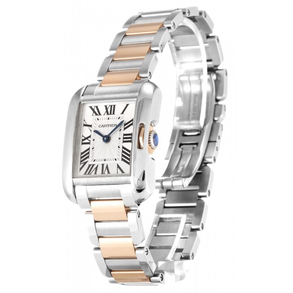 UK Steel & Rose Gold Cartier Tank Anglaise W5310036-23 MM