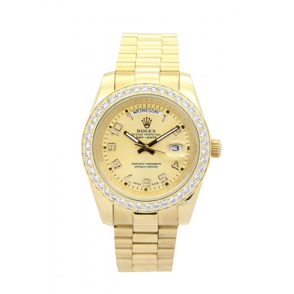 UK Yellow Gold set with Diamonds Rolex Day-Date II 218348-41 MM