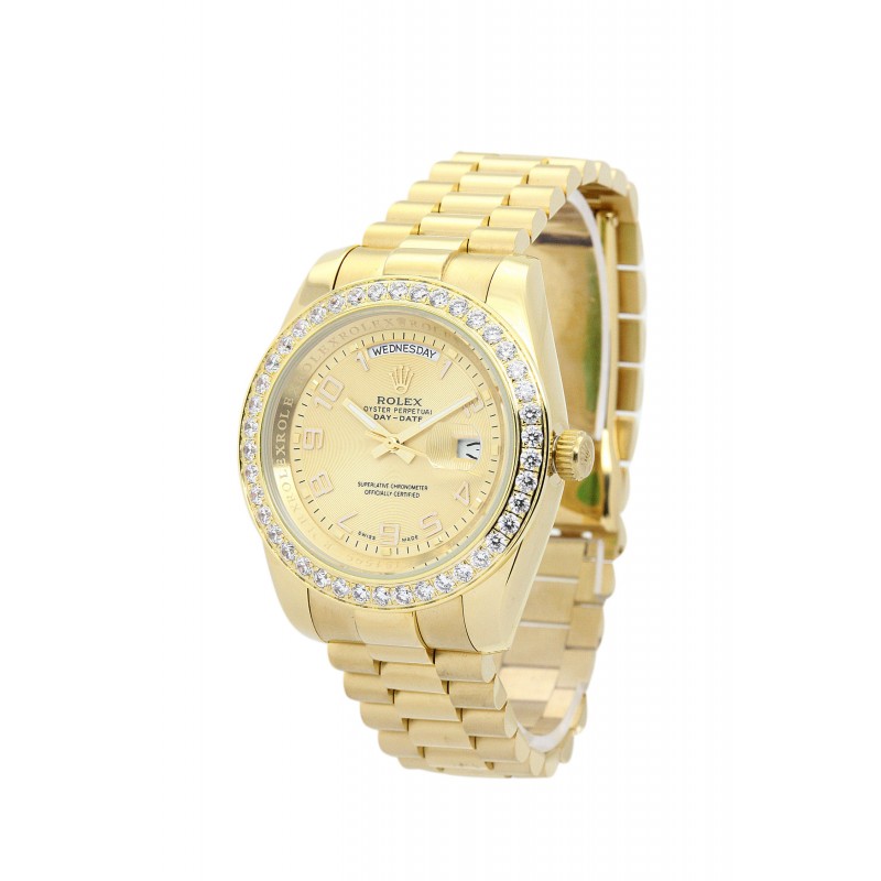 UK Yellow Gold set with Diamonds Rolex Day-Date II 218348-41 MM