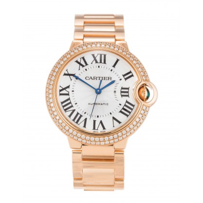 UK Rose Gold set with Diamonds Cartier Ballon Bleu WE9005Z3-36.5 MM