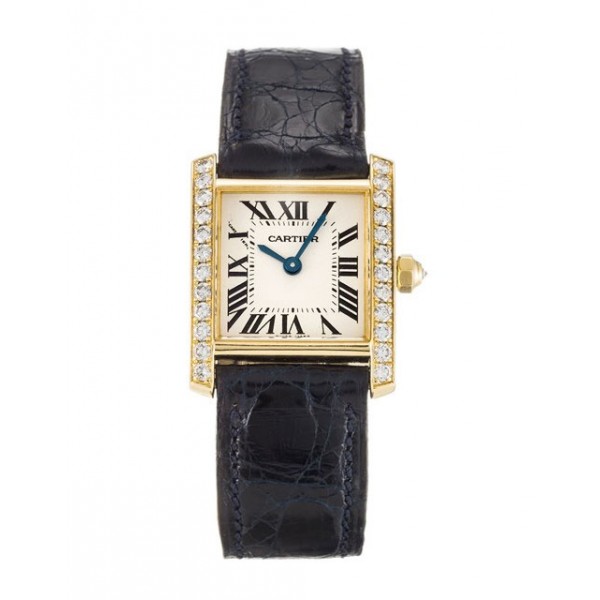 UK Yellow Gold set with Diamonds Cartier Tank Francaise WE100131-22 MM