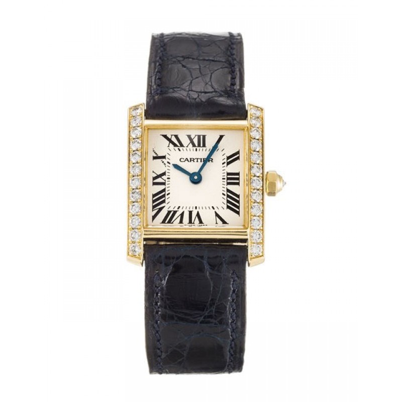 UK Yellow Gold set with Diamonds Cartier Tank Francaise WE100131-22 MM