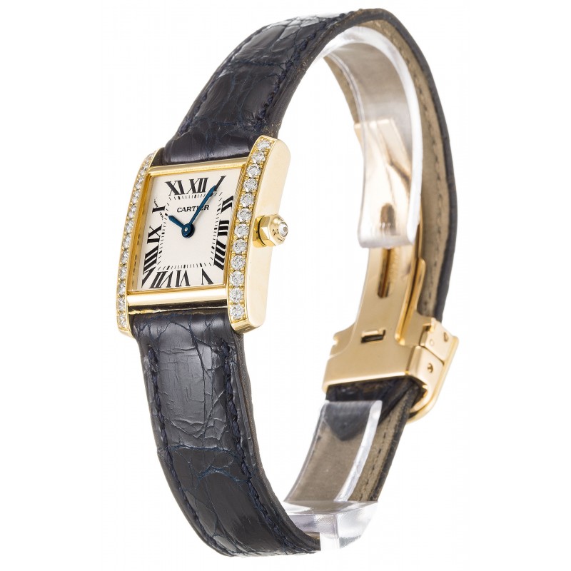 UK Yellow Gold set with Diamonds Cartier Tank Francaise WE100131-22 MM