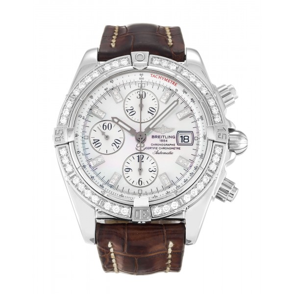 UK Steel set with Diamonds Breitling Chronomat Evolution A13356-43.7 MM