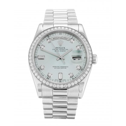 UK Platinum set with Diamonds Rolex Day-Date 118346-36 MM