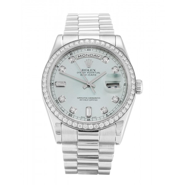 UK Platinum set with Diamonds Rolex Day-Date 118346-36 MM