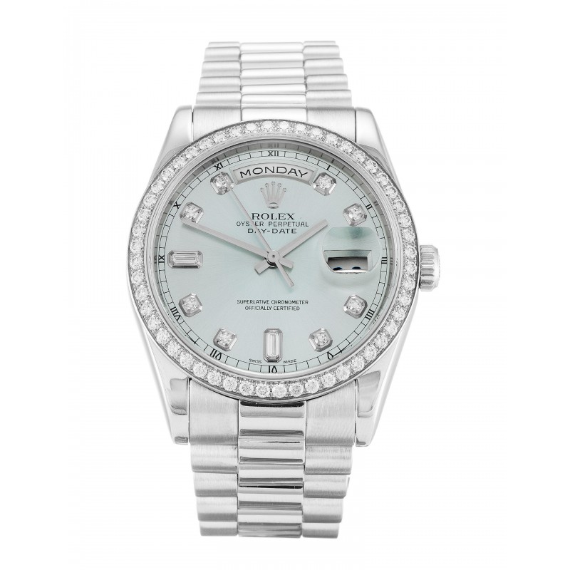 UK Platinum set with Diamonds Rolex Day-Date 118346-36 MM