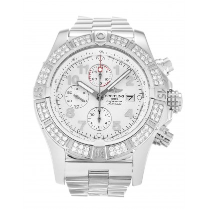 UK Steel set with Diamonds Breitling Super Avenger A13370-48.4 MM