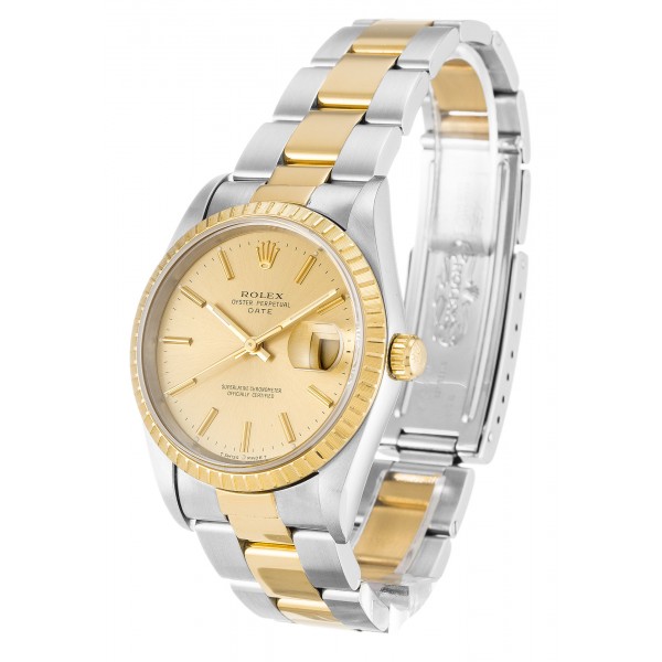 UK Yellow Gold Rolex Oyster Perpetual Date 15223-34 MM